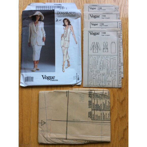 Jacket Vest & Skirt Pattern Donna Karan Vogue American Designer 1165 UNCUT 6-10 - Picture 5 of 6